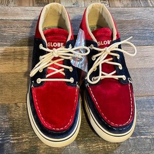 GLOBE AUSTRALIA Skateboard Shoes DUNCOME THE BENDER NAVY/DARK RED size 12 US.